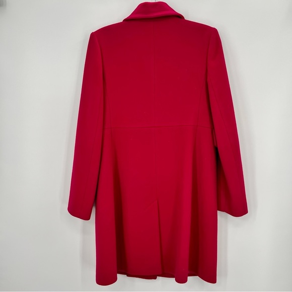 Fleurette Bright Pink 100% Wool Long Coat Jacket Blazer Business Christmas 6 - Picture 3 of 9